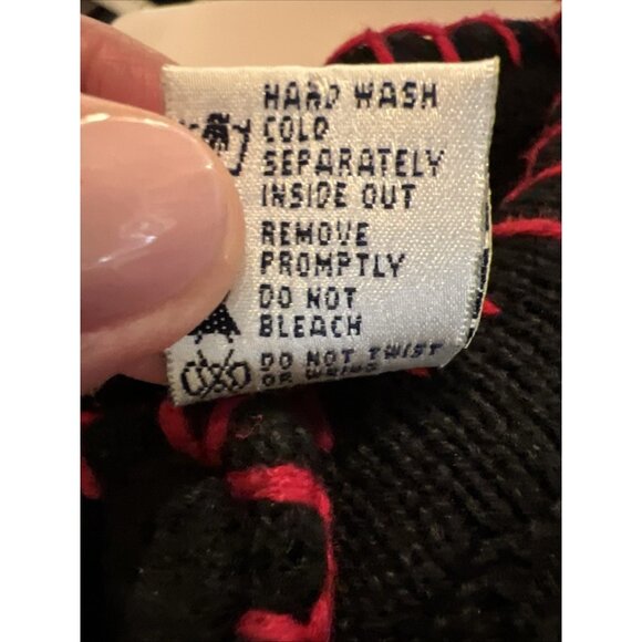 Vintage 80s Lemon Grass black embroidered embellished Christmas cardigan L - Picture 11 of 11